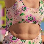 Aerie NWT Tie Cut Out One Piece Cheeky Swimsuit Lip Gloss Boho size S Small Photo 0