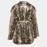 Rotate Birger Christensen Brown Snake Skin Faux Leather Rica Jacket size US 4 Photo 1