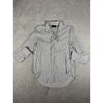 The Kooples Lace Up Striped Shirt Long Sleeve Size 2 Popover Top French Design Photo 2