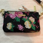 Betsey Johnson floral crossbody purse charger black pink gold bag Photo 2