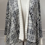 Anthropologie  Tiny Black Cream Southwestern Pattern Waterfall Open Cardigan XS Photo 0