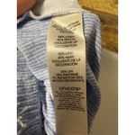 Chico's Blue White Stripe Linen Embroidered Pull On Wide Leg Pants Sz M/1 Coastal Photo 4