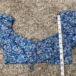 Wild Fable Blue Floral Puff Sleeve Sweetheart Neck Crop Top Extra Small NWT Photo 8