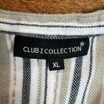 Club Z Collection Shirt Dress Cover Up Womens XL Metallic Stripes Beach Travel White Photo 9