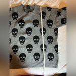 Bobeau Gray Skull Pattern Crewneck Sweater Photo 4