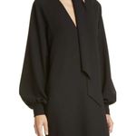 Ganni  | Long Sleeve Heavy Crepe Mini Dress with Bow Tie Detail Size 36 (US 4) Photo 1