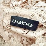 Bebe | Y2K Nude Tan Lace Semi Sheer Blouse Top Fitted Long Sleeve | Size Small Photo 6