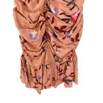 ByTimo Ruched Floral Embroidered Jacquard Dress Balloon Sleeves Coral Size XS Pink Photo 8