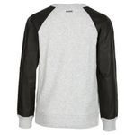 Michael Kors Gray Black Studded Raglan Faux Leather Sleeve Sweater Small Photo 11