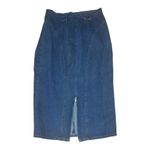 Cap Ferrat long denim skirt with zipper slit closing size 13 Blue Photo 9