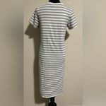 EUC Air Waves Grey and White Striped T Shirt Dress Floral Skull Graphic size XL Gray Photo 3