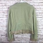 Vintage John Galliano Leather Trim Zip Up Jacket Green Size 10 Photo 2