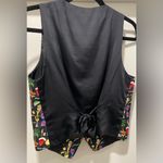 Nicole Miller VTG 90s Petite Black Multicolored Alize Graphic Silk Vest - M Photo 10