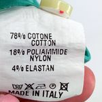 Sara Roka Teal Ruched Collared Button Up Mini Dress Medium Italy Designer Luxury Green Photo 6