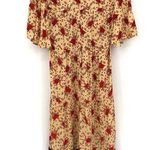 Faithfull the Brand x ANTHRO Melia Midi Dress Light Yellow Red L Photo 1