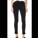 Rag and Bone Hi Rise Ankle Skinny Black Velvet Pants Photo 1