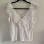 Maison Jules  White Eyelet V Top Sz Medium Photo 0