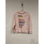 J.Crew X Girls Inc Sweatshirt Women's XS Pink Graphic Love Fleece Pullover Photo 2