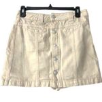 We The Free Free People Midnight Sun Khaki Button Front Mini Skort Size 27 Photo 0