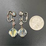Vintage Unsigned Laguna Faceted AB Crystal Aurora Borealis Drop Earrings 10g White Photo 5