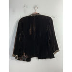 ECI Womans Ny Blazer 10 Brown Pearl Stud Accent 3/4 Sleeve Lined Pockets NWT Photo 1