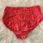 Athleta Red Patterned High-Waisted Bikini Bottoms Photo 1