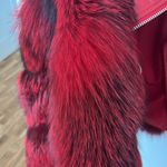 Like new diana roosh bright red fox fur sheep skin leather jacket fur coat Size XS Photo 5