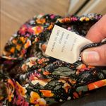 vintage floral skirt with vibrant colors on a black background long modest Photo 7