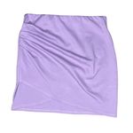 Windsor Light Purple Faux Wrap Front Ponte Knit Ruched Mini Stretch Skirt Photo 2