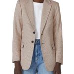 Current/Elliott Current Elliott Beige Plaid Oversized Boxy Blazer SIZE 4 Preppy Designer $328 Photo 0
