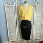 Pomander Place Tuckernuck‎ Faux Leather Pencil Skirt Black Midi Ruched Front NWT Size M Photo 5