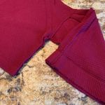 We The Free  people bunny bell sleeve Waffle Knit thermal top Burgundy L Large Photo 5