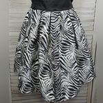 City Triangles Animal Print Retro Strapless Semi Formal/Prom Dress B&W-9 Photo 2