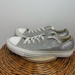 Converse  All-Star Chuck Taylor Silver Glitter Low Sneakers shoes Size 7 Metallic Photo 2