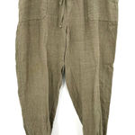 Caslon  Size 16‎ W 100% Linen Jogger Style Pants Tan Drawstring with Pockets Photo 0