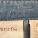 Chico's Petite Embroidered Boho Lyocell Jacket Festival Coastal Open Blue OP 4P Photo 9