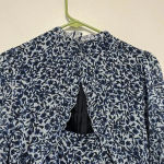 Boden Ruffle Open Back Mini Dress in Blue Quarry Abstract‎ Vine Size 4R Photo 7