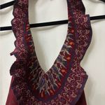 Elegant Burgundy Halter Dress with Ruffle Details Red Size 10 Photo 2