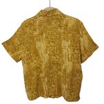 Urban Outfitters  Yellow Gold Snake Skin Short Sleeve Button Up Blouse Shirt Top Photo 1