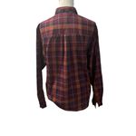 Woolrich Vintage Woman Rust Brown Blue Plaid Collared Long Sleeve Shirt S/M Photo 3