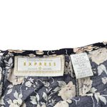 EXPRESS VTG 90s Whimsigoth Black And Crème Floral Mini Skirt Button Up Sz 5/6 Photo 2