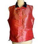 Blanc Noir Coral Pink Iridescent Sporty Utility Vest Large Vintage Hong Kong Photo 3
