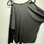 White Birch NEW  Black Ribbed Cold Shoulder 3/4 Sleeve Loose Fit Top Size 2X Photo 2