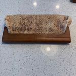 Tan and Brown Clutch Gold Photo 1