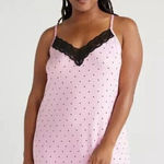 Joyspun Womens Lace Trim Knit Chemise Pink Sz 2X Photo 0