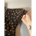 No Boundaries , black floral mesh ruffle blouse Photo 2