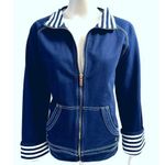 Anne Klein Sport Cotton Polyester Blend Navy Blue Jacket Size M Photo 0