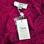 MISSMAY | Dark Red Floral Lace Boatneck Swing Dress box Pleated Stretch | Size L Size L Photo 4