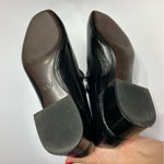 ZARA black faux patent leather dress shoes block heels double strap women’s 41 Photo 9