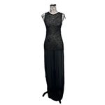 Sheer Black Mesh Maxi Dress Women’s XS Gothic Grunge Witchy Edgy Biker Photo 1
